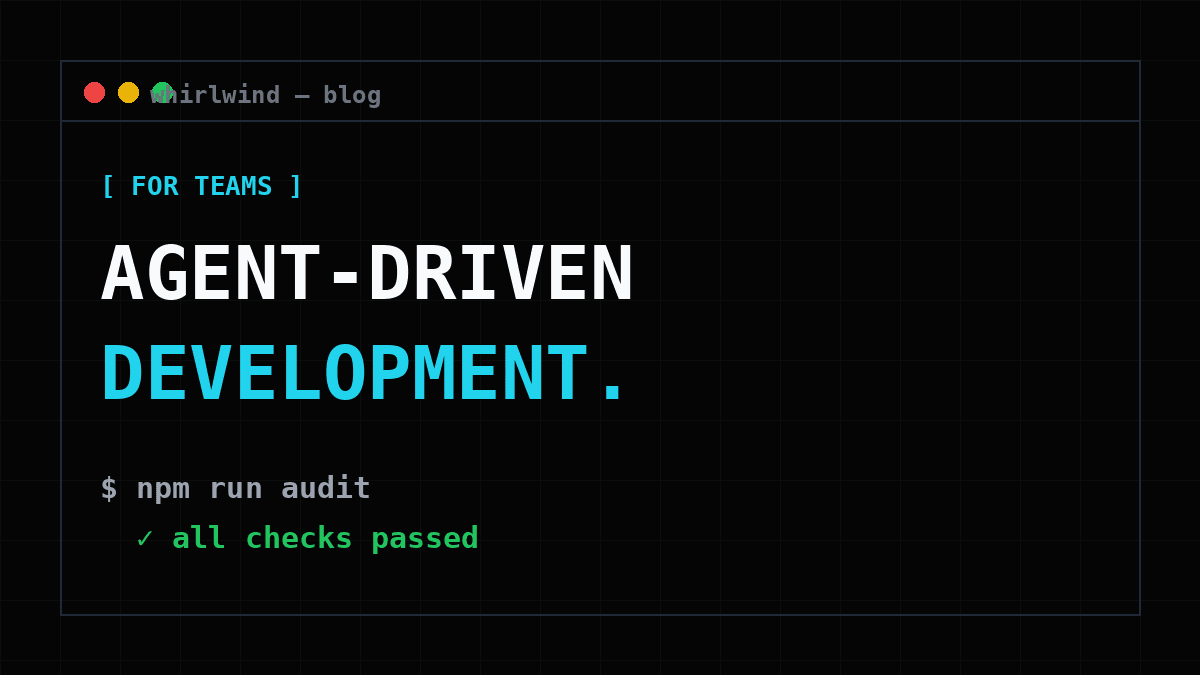 Diagram-style header reading agent-driven development